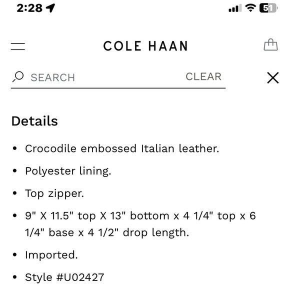 Cole Haan Merlot Italian leather satchel - Picture 8 of 8